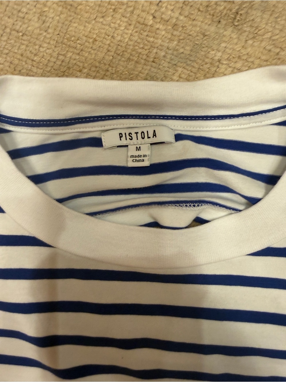 pistola White and Blue Striped Boxy Tee - Picture 5 of 8
